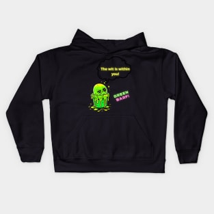 Neon Green Slime Delight: A Captivating Design in a Miniature Bucket Kids Hoodie